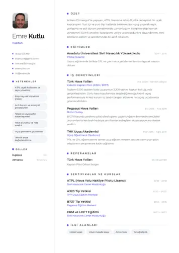 Kaptan Cv Örnekleri cv indir